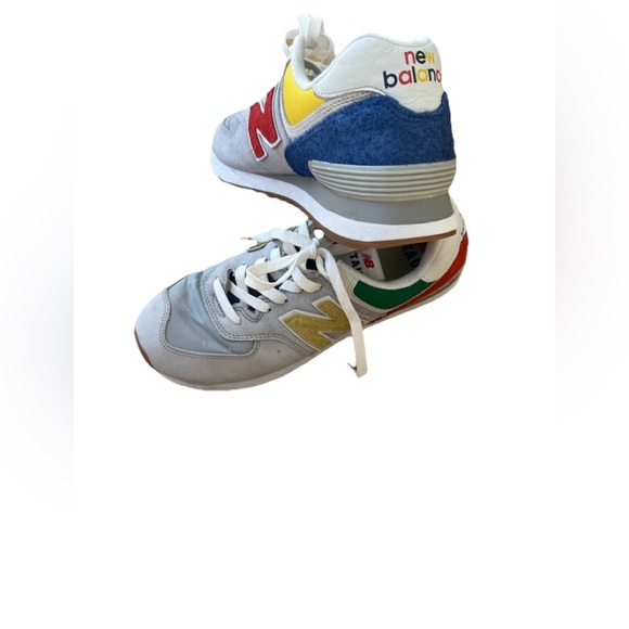 Men’s New BalancexStaud 574 Rain Cloud Team Red Sneaker - Picture 4 of 16